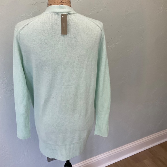 NWT J.Crew Front-Pocket Cardigan Sweater powder blue boyfriend basic oversize XS - Picture 13 of 16